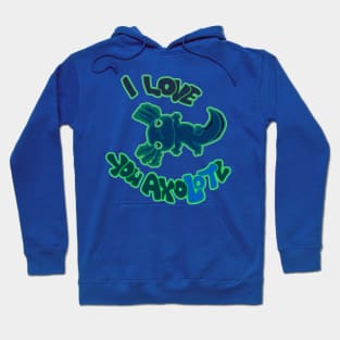 I LOVE YOU AXOLOTL  black mud puppy t-shirt Hoodie